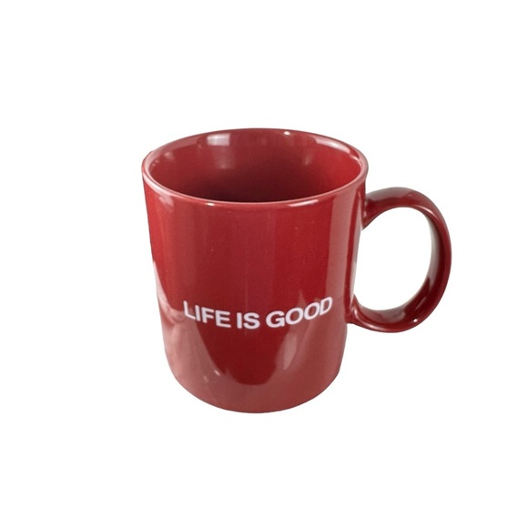 Life Is Good Dark Red Stay True White USA Flag Heavy Ceramic Coffee Cup Tea Mug - Picture 2 of 13